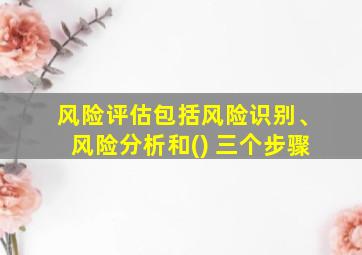 风险评估包括风险识别、风险分析和() 三个步骤